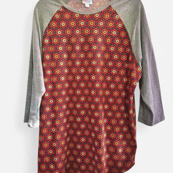 Lularoe "Randy" Baseball Style, Quarter Sleeve, Colorblock T-Shirt - Picture 8 of 8